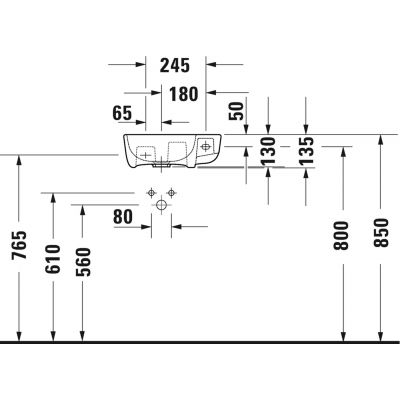 Duravit ME by Starck 0717400000 umywalka 40x22 cm prostokątna ścienna biała
