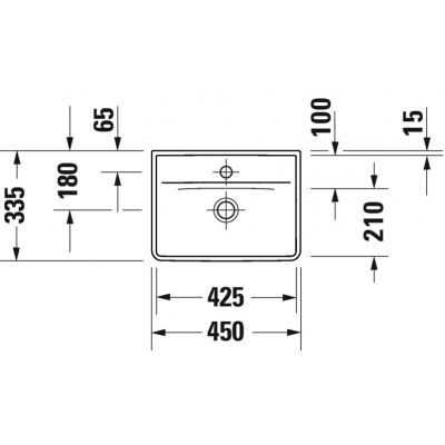 Duravit D-Neo 0738450041 umywalka 45x33.5 cm prostokątna ścienna biała