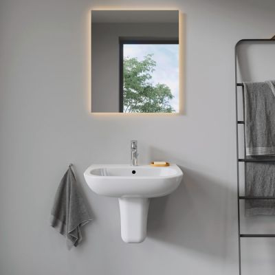 Duravit D-Code 23106000002 umywalka 60x46 cm półokrągła ścienna biała