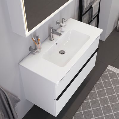 Duravit ME by Starck 2336100000 umywalka 103x49 cm prostokątna ścienna-meblowa-z blatem biała