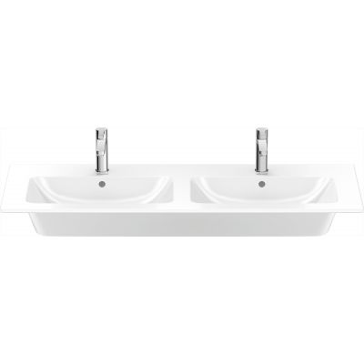 Duravit ME by Starck 2336130000 umywalka 130x49 cm prostokątna ścienna-meblowa-podwójna biała
