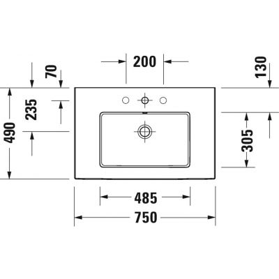 Duravit White Tulip 2363750000 umywalka 75x49 cm prostokątna meblowa biała