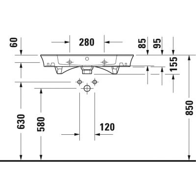 Duravit White Tulip 2363750000 umywalka 75x49 cm prostokątna meblowa biała
