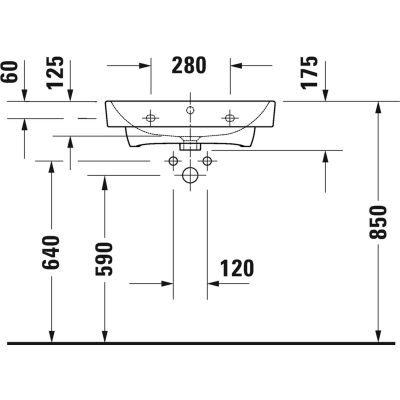 Duravit No. 1 23756000002 umywalka 60x46 cm prostokątna meblowa biała