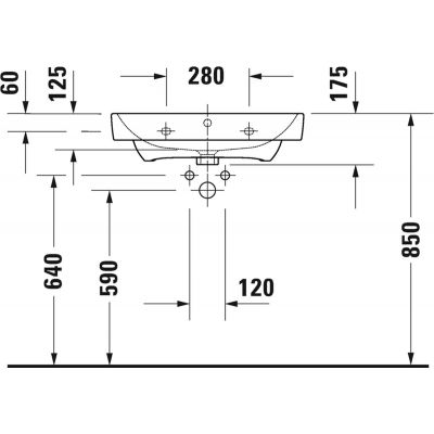 Duravit No. 1 23756500002 umywalka 65x46 cm prostokątna meblowa biała