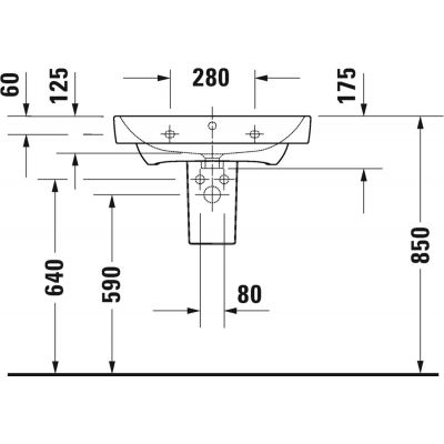 Duravit No. 1 23756500002 umywalka 65x46 cm prostokątna meblowa biała