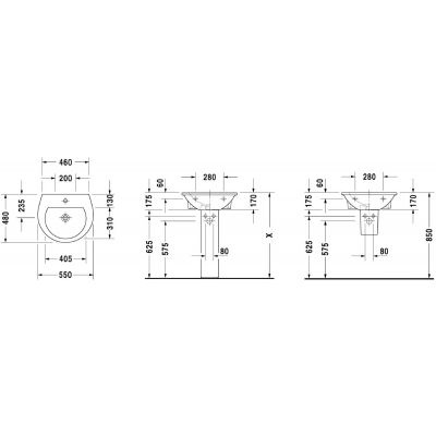 Duravit Darling New 2621550000 umywalka 55x48 cm półokrągła ścienna biała