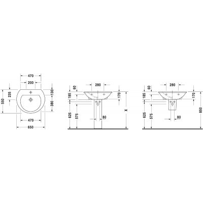 Duravit Darling New 2621650000 umywalka 65x55 cm półokrągła ścienna biała
