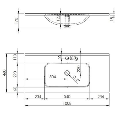 Elita Skappa RE041003068060 umywalka 100.8x46 cm prostokątna meblowa biała
