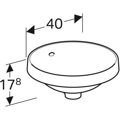 Geberit Variform 500701002 umywalka 40x40 cm okrągła wpuszczana biała