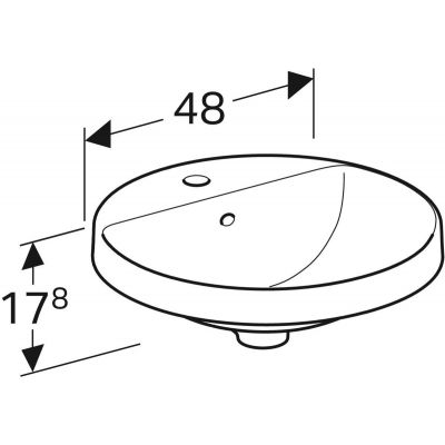 Geberit Variform 500704002 umywalka 48x48 cm okrągła wpuszczana biała
