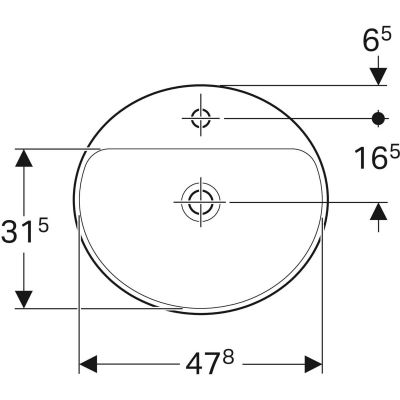 Geberit Variform 500715002 umywalka 50x45 cm owalna wpuszczana biała