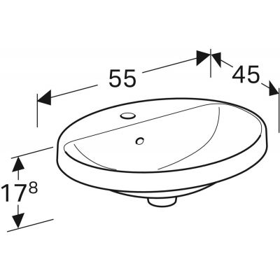 Geberit Variform 500721012 umywalka 55x45 cm owalna wpuszczana biała