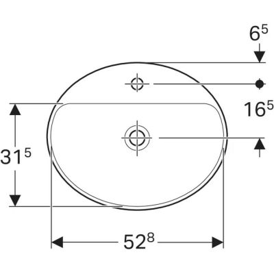 Geberit Variform 500722012 umywalka 55x45 cm owalna wpuszczana biała