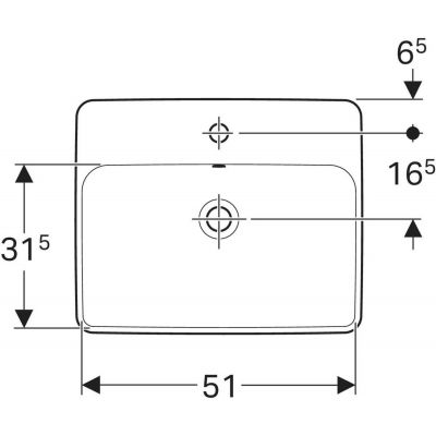 Geberit Variform 500740002 umywalka 55x45 cm prostokątna wpuszczana biała