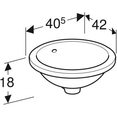 Geberit Variform 500745002 umywalka 33x33 cm okrągła podblatowa biała