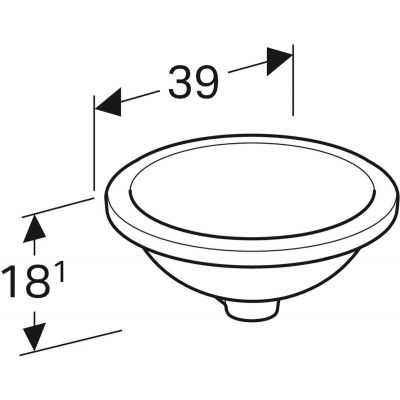 Geberit Variform 500746002 umywalka 33x33 cm okrągła podblatowa biała
