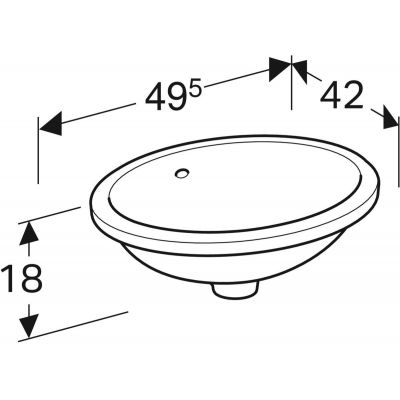 Geberit Variform 500748002 umywalka 42x33 cm owalna podblatowa biała