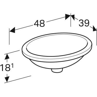 Geberit Variform 500750012 umywalka 42x33 cm owalna podblatowa biała