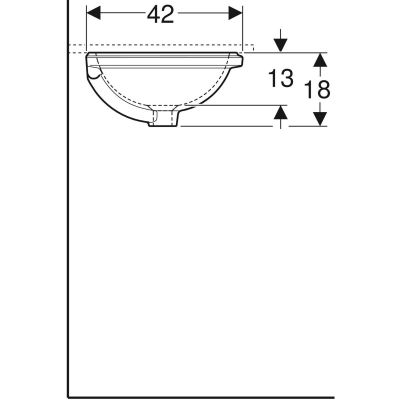 Geberit Variform 500751002 umywalka 42x33 cm owalna podblatowa dwukolorowa