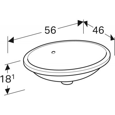 Geberit Variform 500752012 umywalka 50x40 cm owalna podblatowa biała
