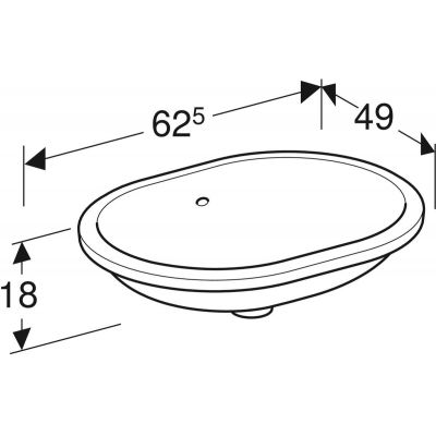 Geberit Variform 500757002 umywalka 55x40 cm owalna podblatowa biała