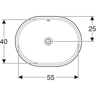 Geberit Variform 500757002 umywalka 55x40 cm owalna podblatowa biała