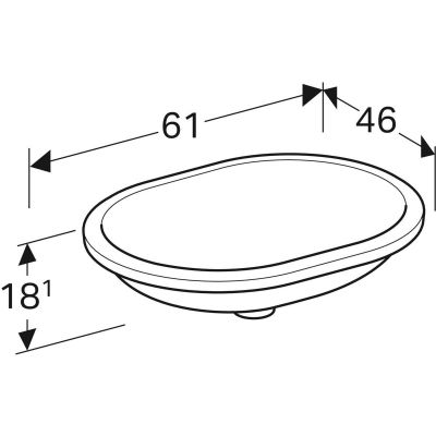 Geberit Variform 500759002 umywalka 55x40 cm owalna podblatowa biała