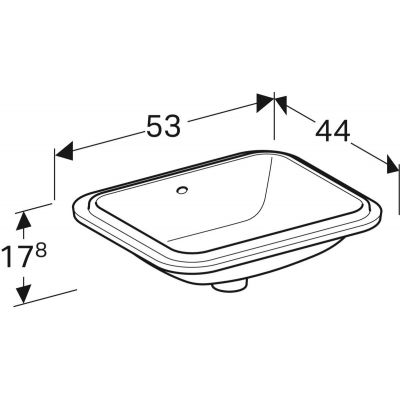 Geberit Variform 500761002 umywalka 45x35 cm prostokątna podblatowa biała