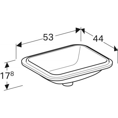 Geberit Variform 500763002 umywalka 45x35 cm prostokątna podblatowa biała