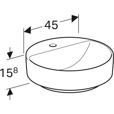 Geberit Variform 500770002 umywalka 45x45 cm okrągła nablatowa biała