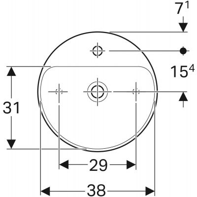 Geberit Variform 500770002 umywalka 45x45 cm okrągła nablatowa biała