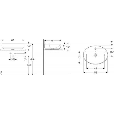 Geberit Variform 500773012 umywalka 60x45 cm owalna meblowa-nablatowa biała