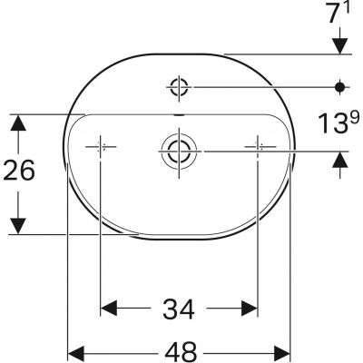 Geberit Variform 500776012 umywalka 50x40 cm owalna meblowa-nablatowa biała
