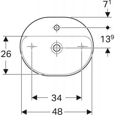 Geberit Variform 500776002 umywalka 50x40 cm owalna nablatowa biała