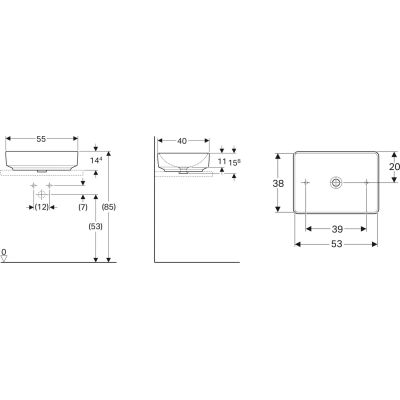Geberit Variform 500779002 umywalka 55x40 cm prostokątna meblowa-nablatowa biała