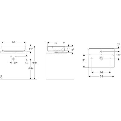 Geberit Variform 500780002 umywalka 60x45 cm prostokątna meblowa-nablatowa biała