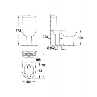 Grohe Bau Ceramic 39429000 miska kompakt wc