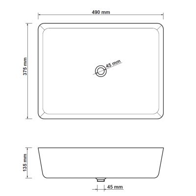 Hagser Ingrid HGR20000040 umywalka 49x37.5 cm prostokątna nablatowa biała