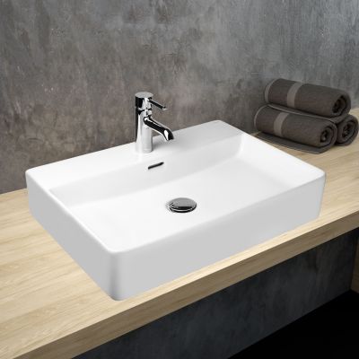 Hagser Emma HGR30000041 umywalka 59x43 cm prostokątna nablatowa biała