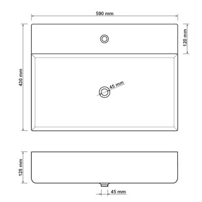 Hagser Emma HGR30000041 umywalka 59x43 cm prostokątna nablatowa biała