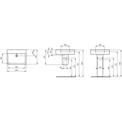 Ideal Standard Connect E810101 umywalka 60x46 cm prostokątna ścienna biała