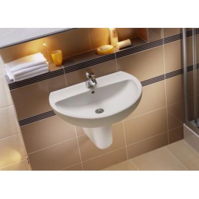 Koło Rekord K91150000 umywalka 50x41 cm półokrągła ścienna biała