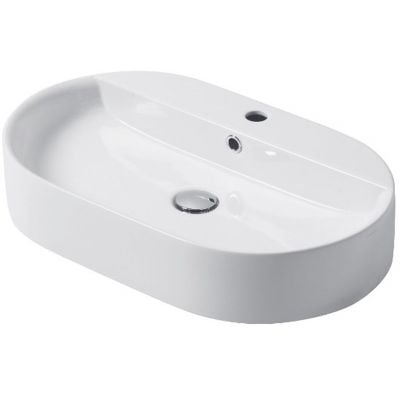 Kerasan 028501 umywalka 65x40 cm owalna nablatowa biała