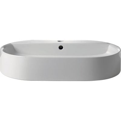 Kerasan 028501 umywalka 65x40 cm owalna nablatowa biała
