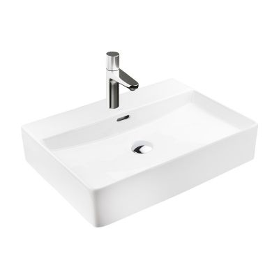 Ksuro 100 21000000 umywalka 59x43.5 cm prostokątna nablatowa biała