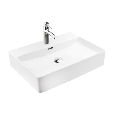 Ksuro 100 21000000 umywalka 59x43.5 cm prostokątna nablatowa biała