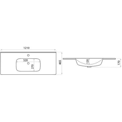 LaVita Minnesota 5900378326670 umywalka 121x46.5 cm prostokątna biały