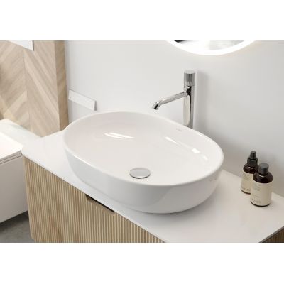 Oltens Hamnes 40820000 umywalka 60.5x41.5 cm owalna nablatowa biała