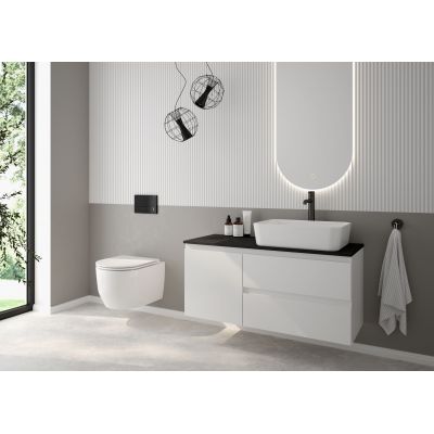Oltens Torne 57101300 przycisk spłukujący do wc czarny mat/chrom/czarny mat